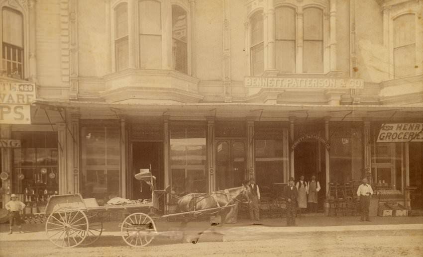 #43 Horse-drawn cart outside Bennett, Patterson & Co. furniture store, 1900