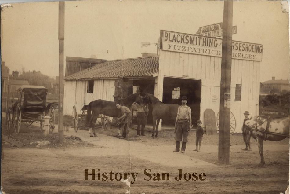 #50 Fitzpatrick & Kelley, Blacksmithing and Horsehoeing, San Jose, 1890s