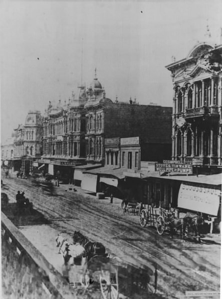 #2 First St., looking north from El Dorado (Post), 1875
