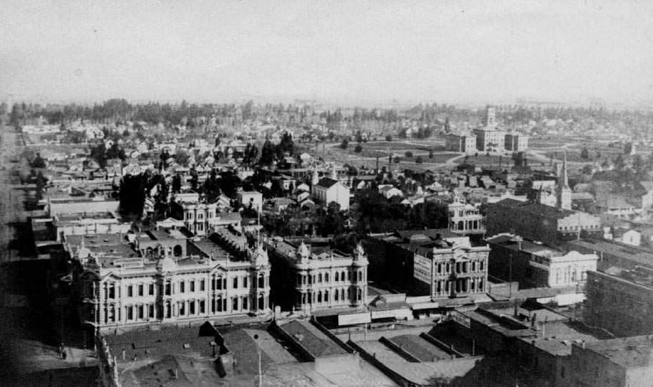 #26 Aerial photo of San Jose from the Electric Tower looking South East, 1880
