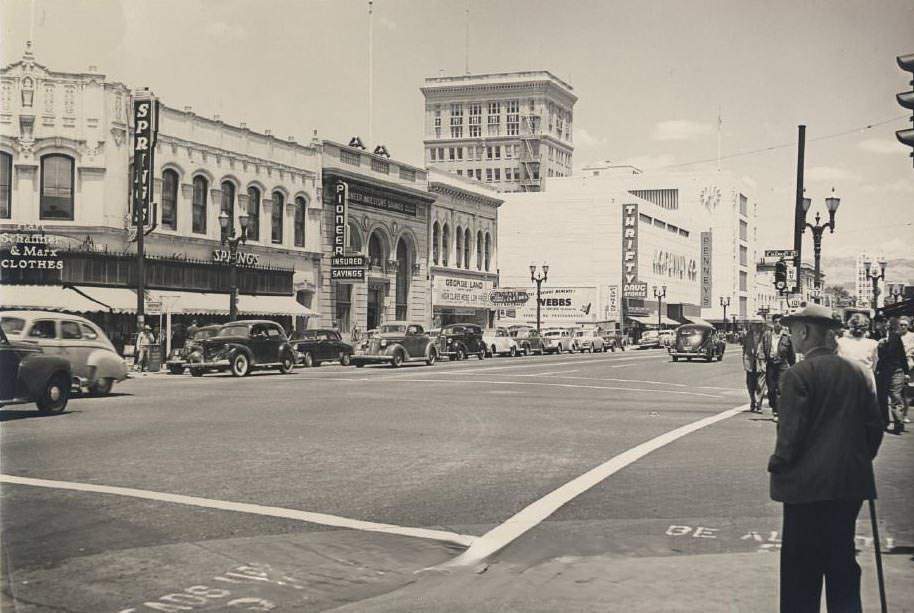 #75 Looking northeast form the insection of Santa Clara and Market Streets, 1950s