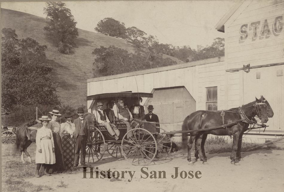 #87 People Preparing for a Stage Ride, 1890s