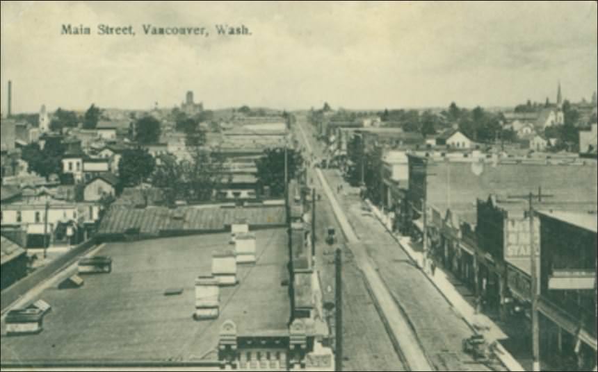 #57 Overview of Main Street Vancouver Washington, 1909