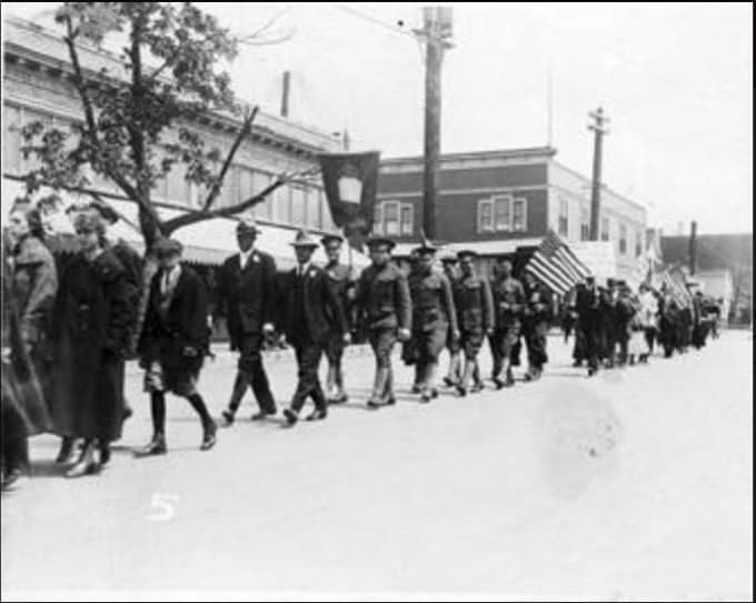 #42 The Berean Bible Class marches during a parade held in Vancouver, 1917