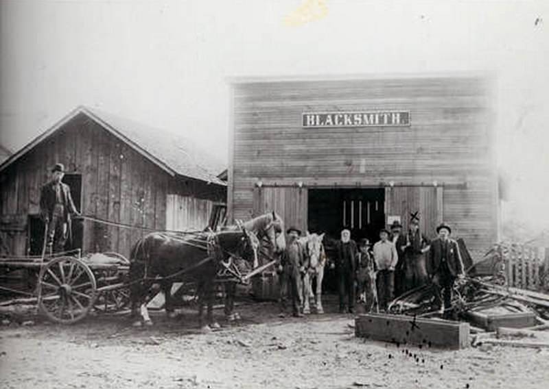#36 The exterior of a Washougal blacksmith shop, 1903