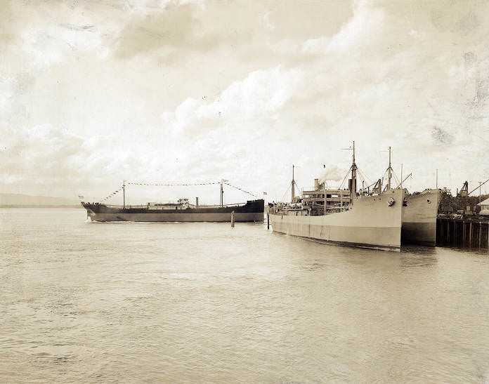 #6 The Cokesit afloat on the Columbia River at the Standifer shipyards in Vancouver, Washington, 1919