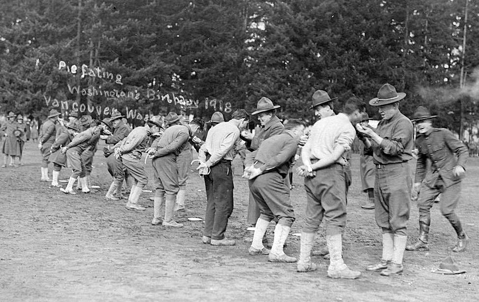 #19 Pie eating contest, Washington’s birthday in Vancouver, 1918