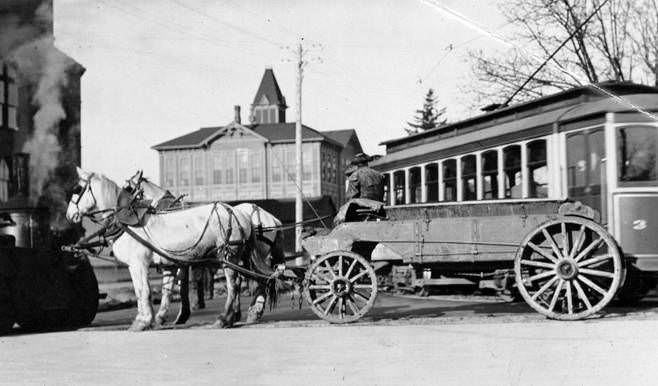 #15 Horse drawn Coach at 11th and Franklin Streets in Vancouver, 1890