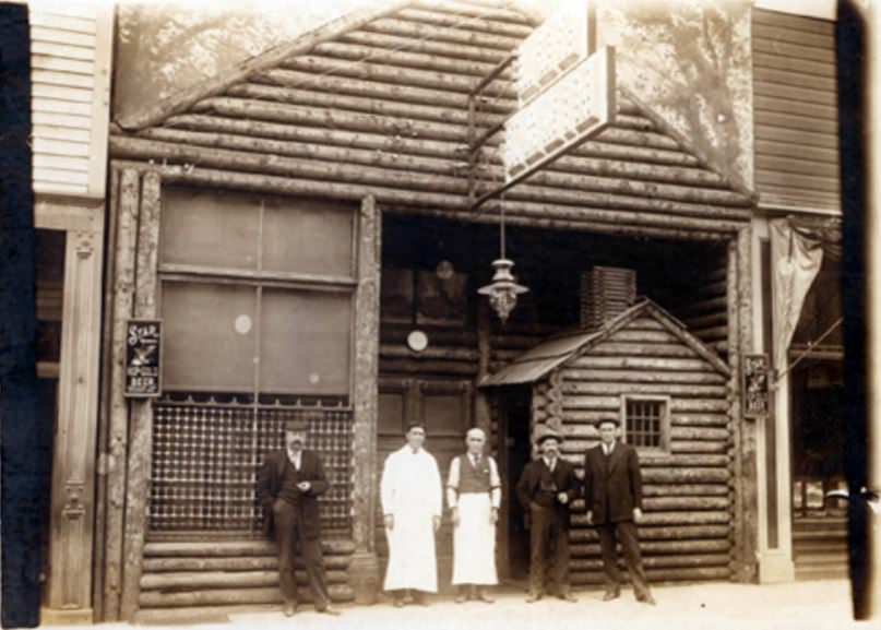#52 The exterior of the Log Cabin Tavern located at 502 Main Street in Vancouver, 1900s