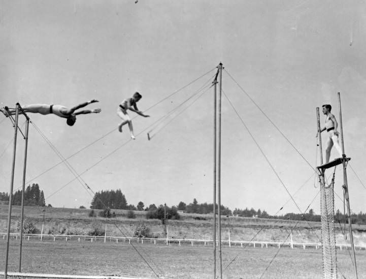#43 Male Trapeze Artists, 1947