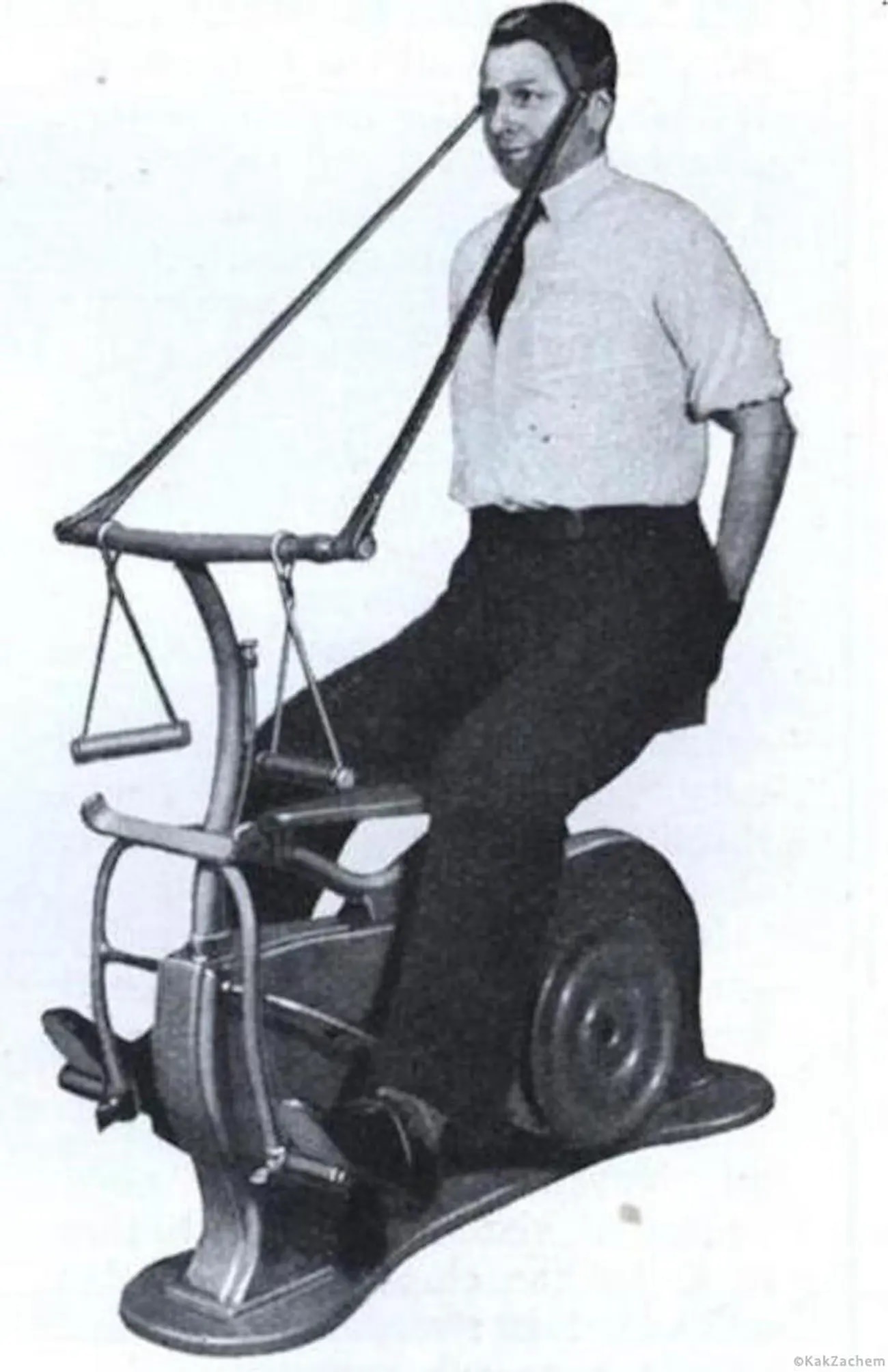 Zander’s Horse-Simulation Machine. The machine was a huge hit because you didn’t really have to do anything but sit in a chair and “burn” the fat away.