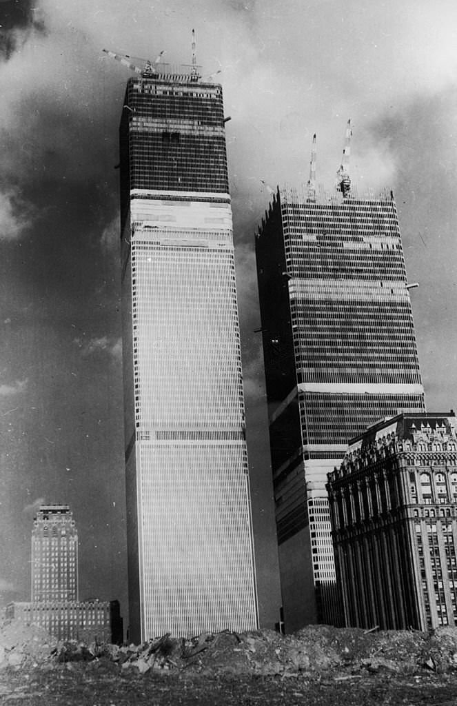 #4 The World Trade Center (World Trade Centre) during its construction in New York.