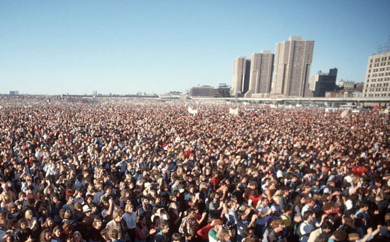 #64 Anti-Nuke Rally & Concert At Battery Park City posite the World Trade Center twin towers, 1979