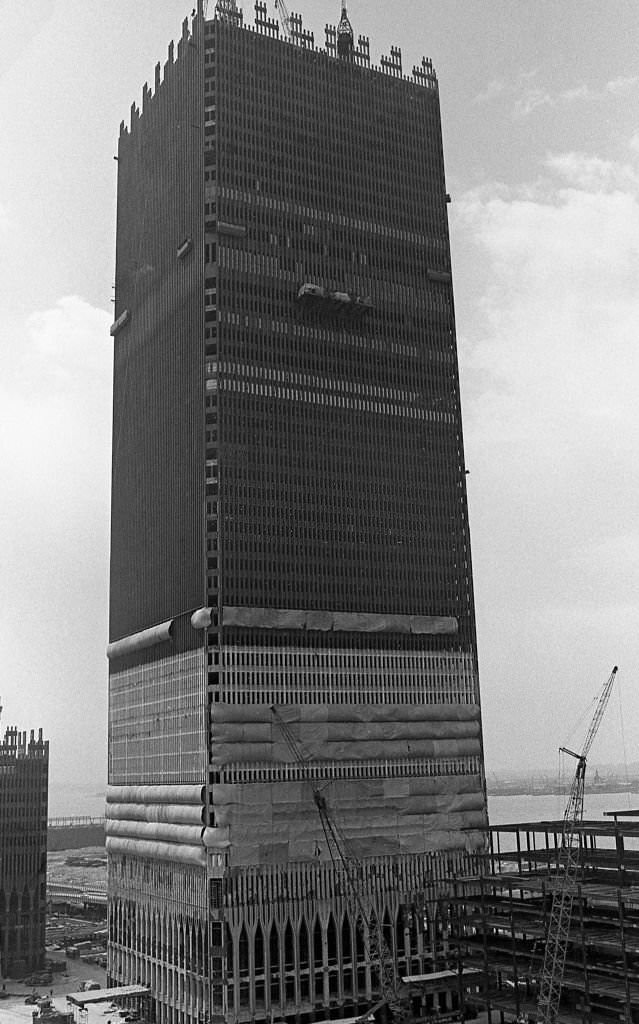 #23 Construction of Tower Two (South Tower) begins on the right during the Spring of 1970.