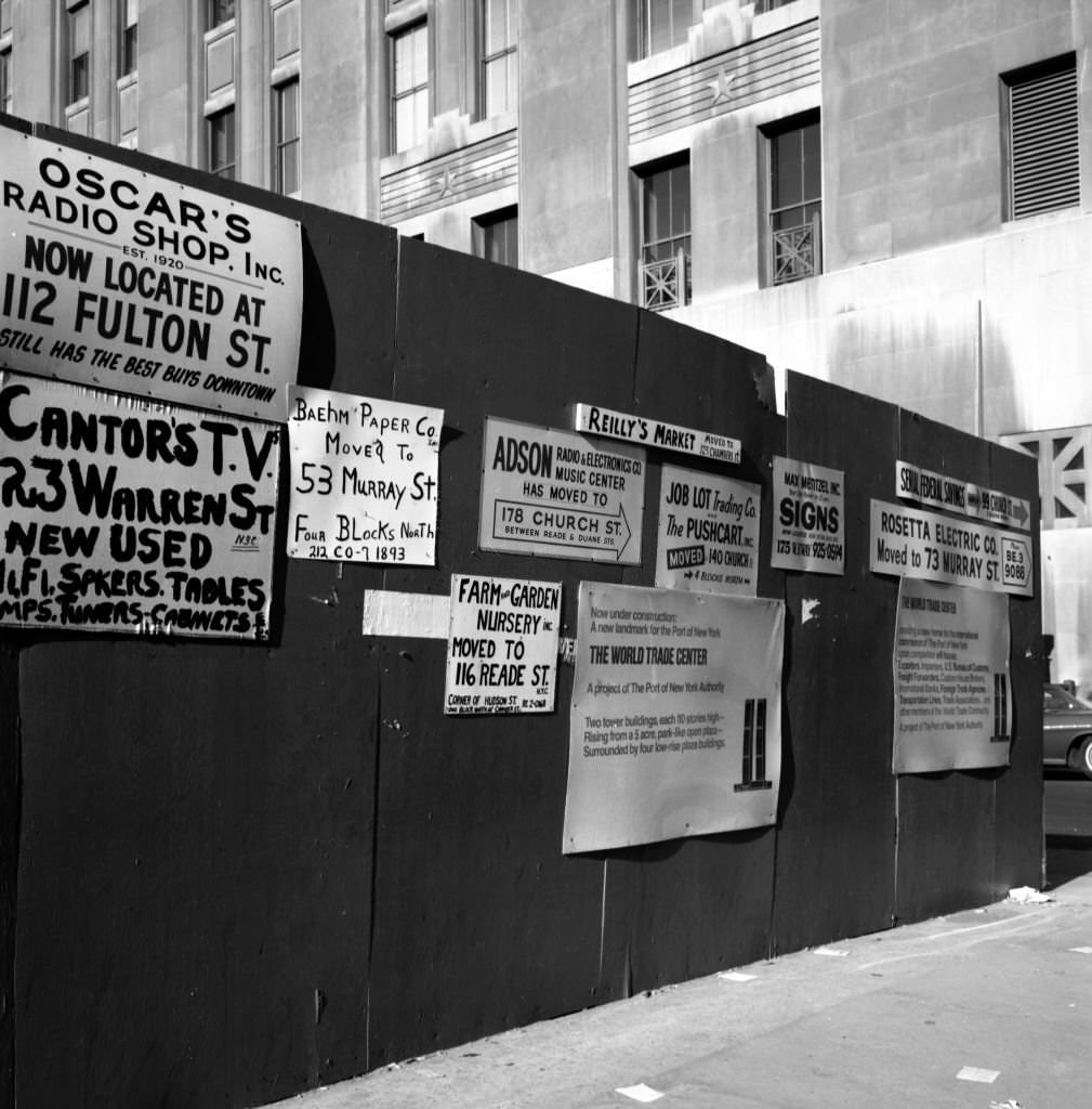 #53 World Trade Center Construction Site 1968, Mom & Pop Store Signs