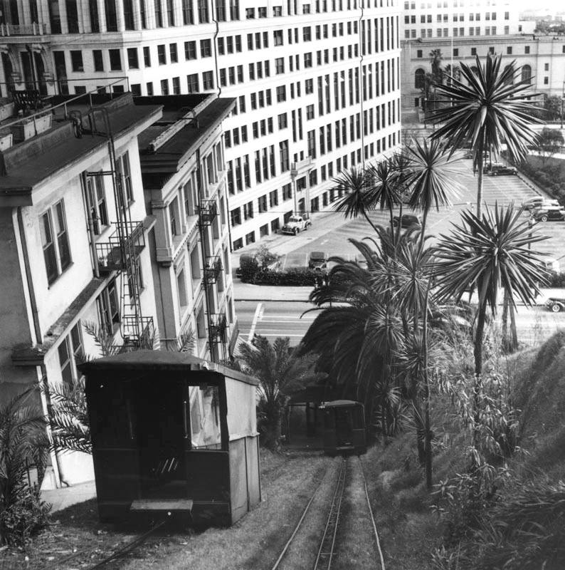 #74 The Court Flight railway took passengers up and down a steep incline in downtown Los Angeles.