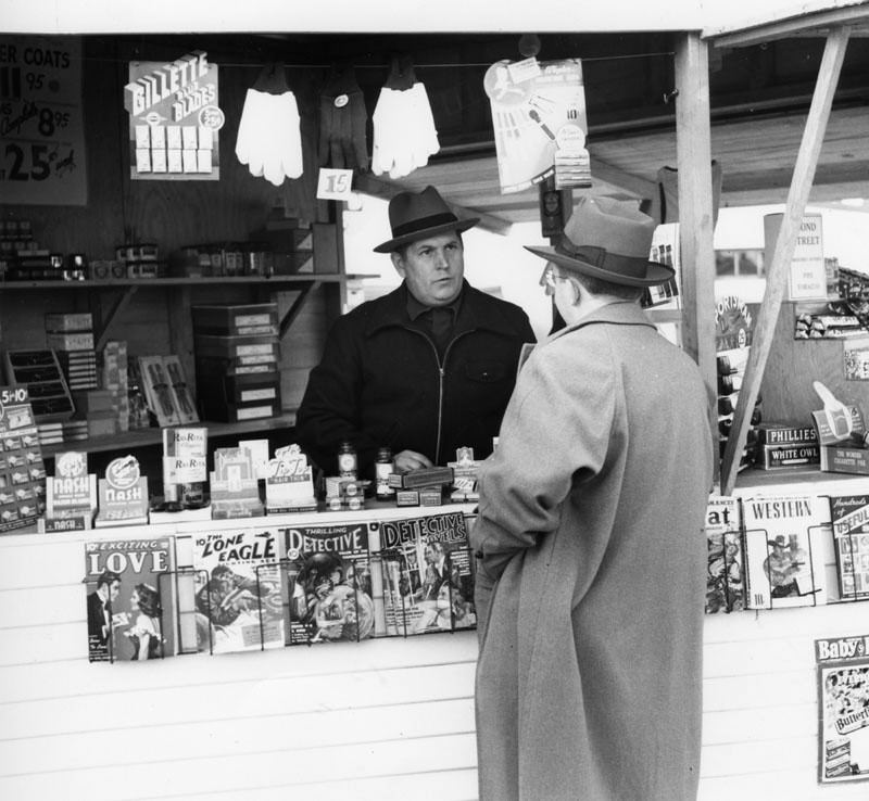 #141 A newsstand offered snacks, comic books, and even Lockheed uniforms in Burbank.