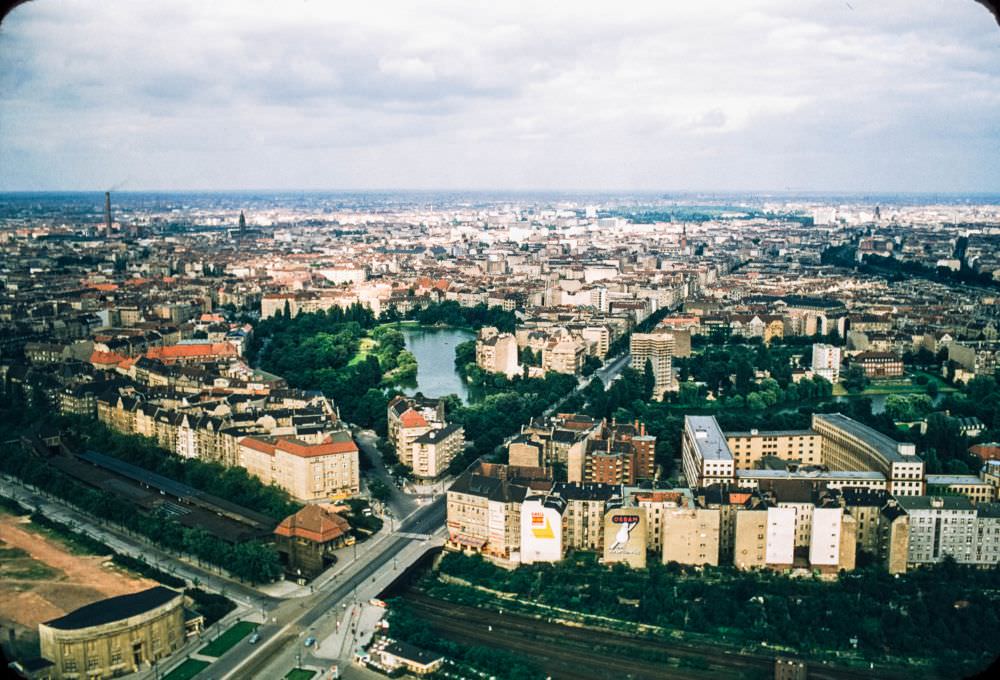 #17 A view of Berlin in the spring of 1957 (presumably from the top of the Berliner Funkturm), looking east along Neue Kantraße.