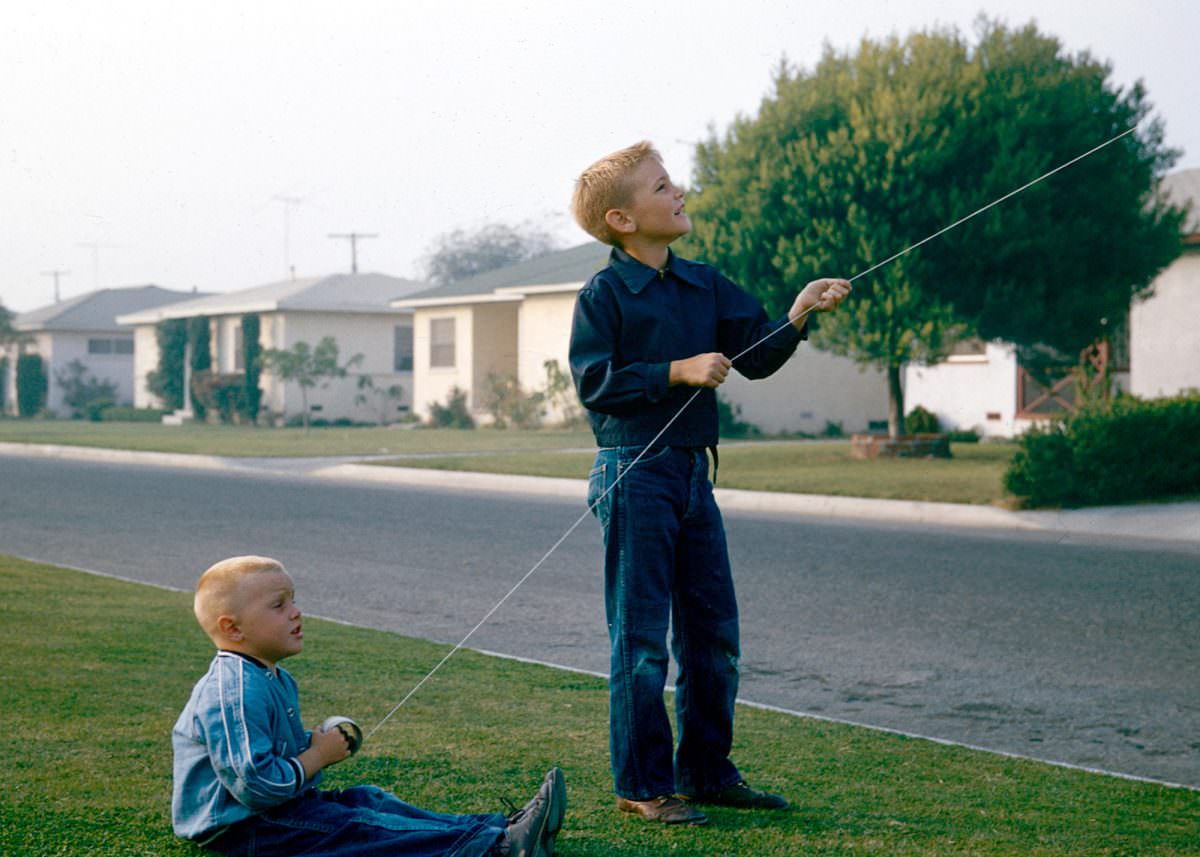#15 Let’s Go Fly a Kite Me and my brother. Bellflower, California, 1955.