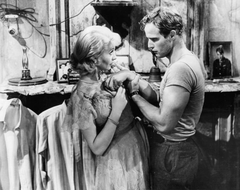 Vivien Leigh is grabbed by Marlon Brando in a scene from the film ‘A Streetcar Named Desire’, 1951.