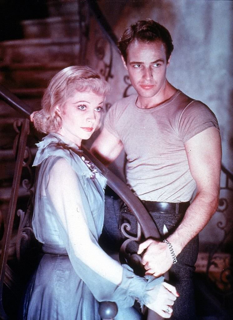 #24 Vivien Leigh and Marlon Brando in a still from the film, ‘A Streetcar Named Desire’.