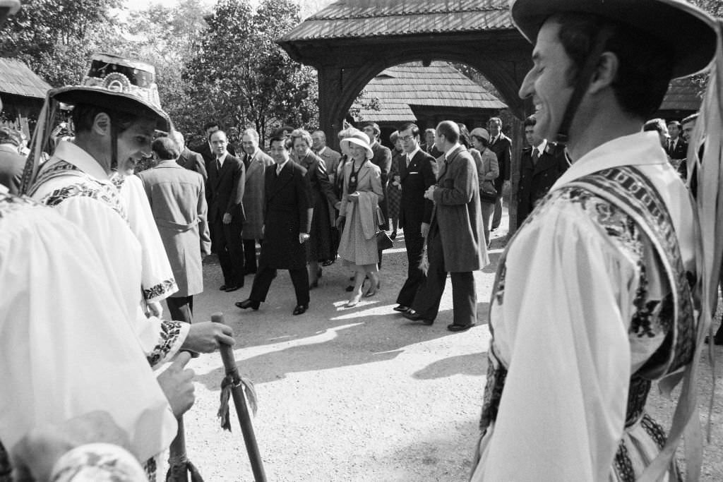 #62 Crown Prince Akihito and Crown Princess Michiko ivisit the Dimitrie Gusti National Village Museum on October 8, 1979 in Bucharest.