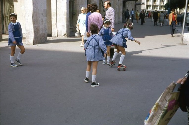 #29 Children play on the street in Bucharest, 1971