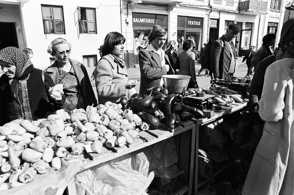 #79 A vegetable Market in Bucharest, 1979.
