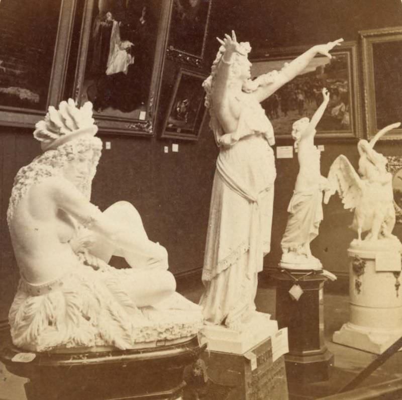 #15 Italian art exhibit in Art Annex, Memorial Hall, Centennial International Exhibition, Philadelphia, Pennsylvania, 1876