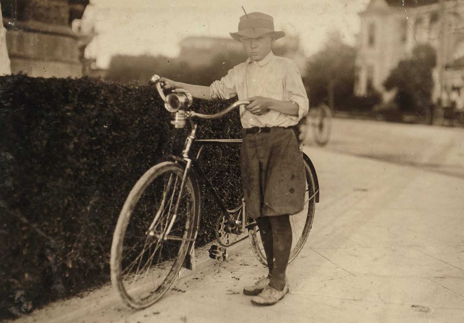 #14 Luther Wharton, drug store delivery boy, twelve years old. Works from 4:00 P.M. to midnight in Sommers Drug Store.