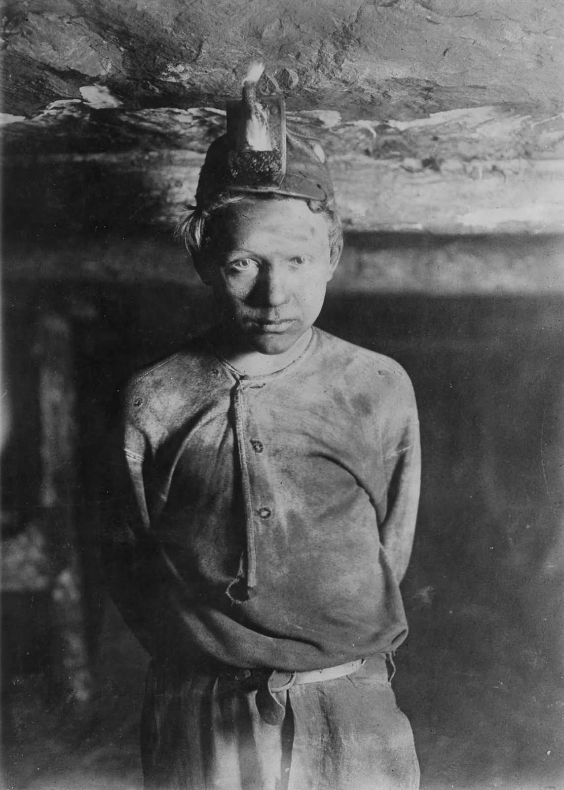 #1 A trapper boy, one mile inside Turkey Knob Mine in Macdonald, West Virginia, 1908
