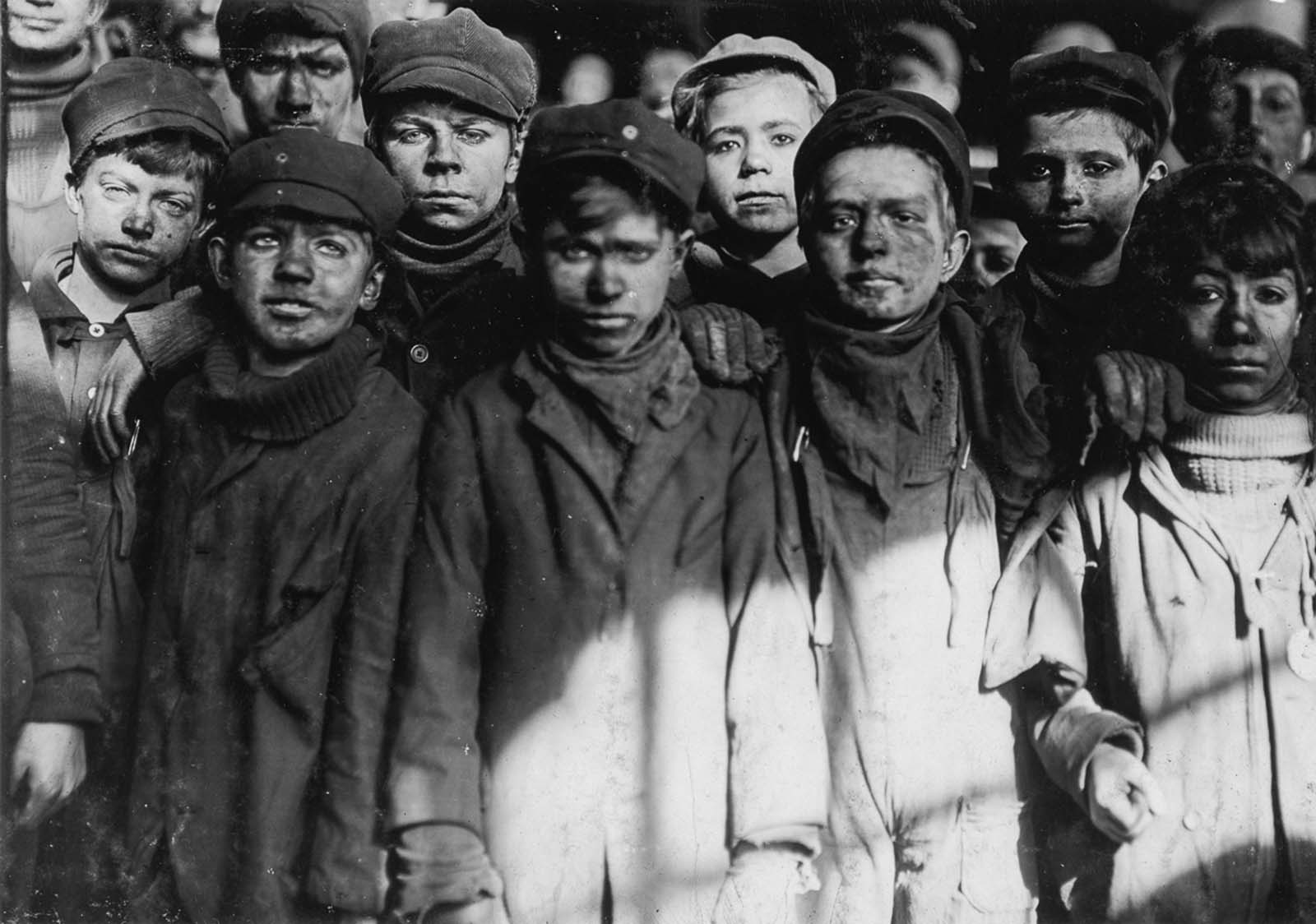 #12 Breaker boys employed by the Pennsylvania Coal Company, 1911
