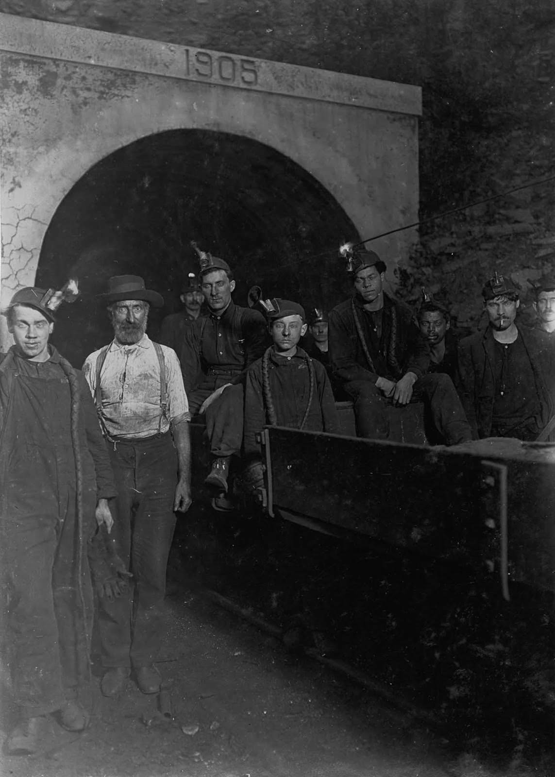 #2 At the entrance to a West Virginia mine, 1908