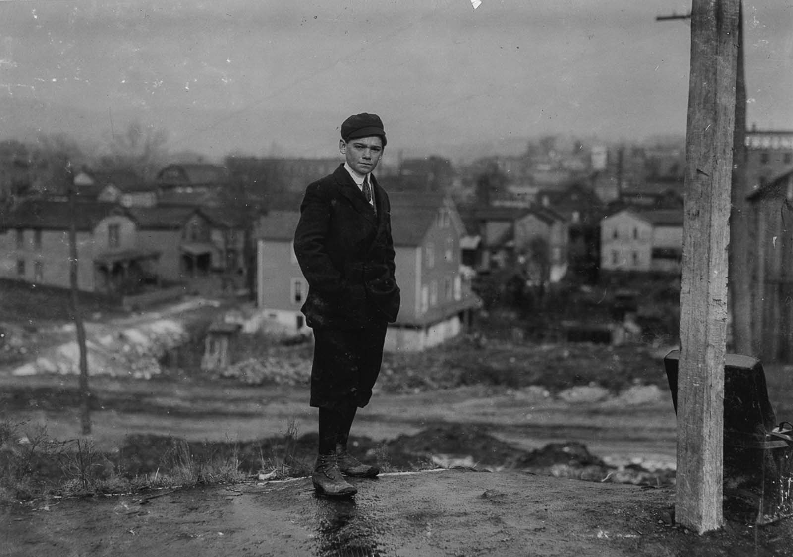 #9 Jim McNulty, 15, a leader inside a mine at Leadville Shaft in Pennsylvania, 1911
