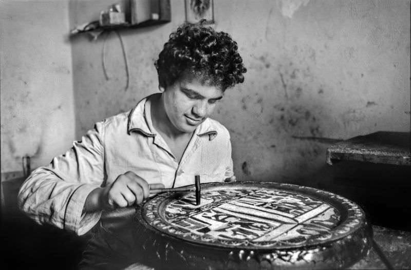 #102 Brass craftsman, Cairo, July 1981
