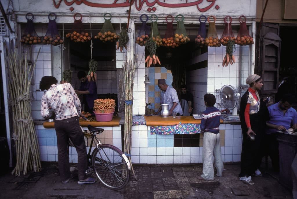 #128 Fruit juice shop in Cairo, 1980
