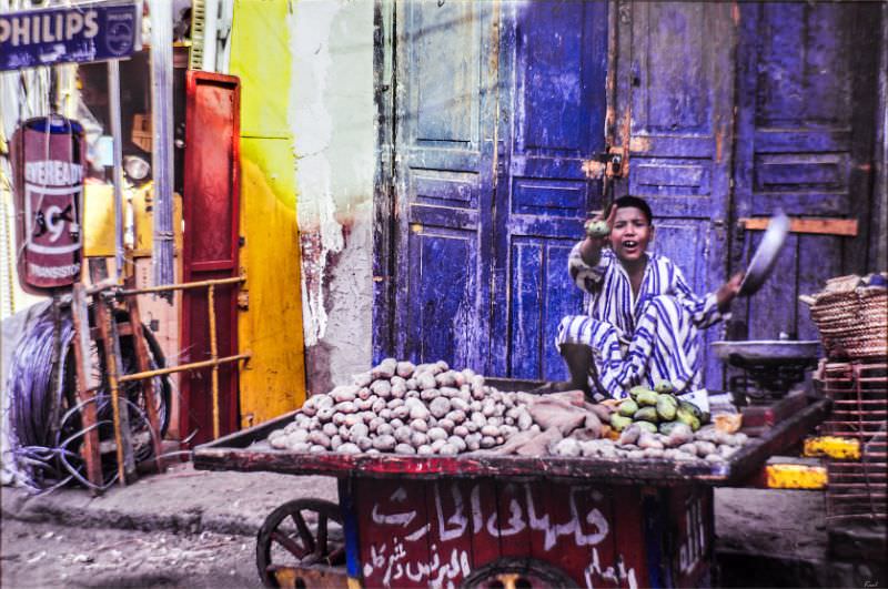 #88 Potatoes merchant, Aswan, August 1981