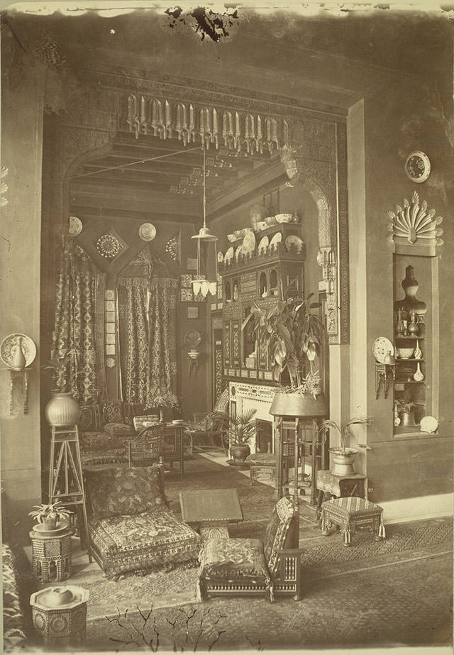 #114 Interior of Egyptian home in Cairo, 1870s