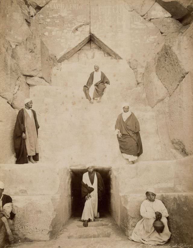 #81 Men at the entrance to the Great Pyramid of Giza