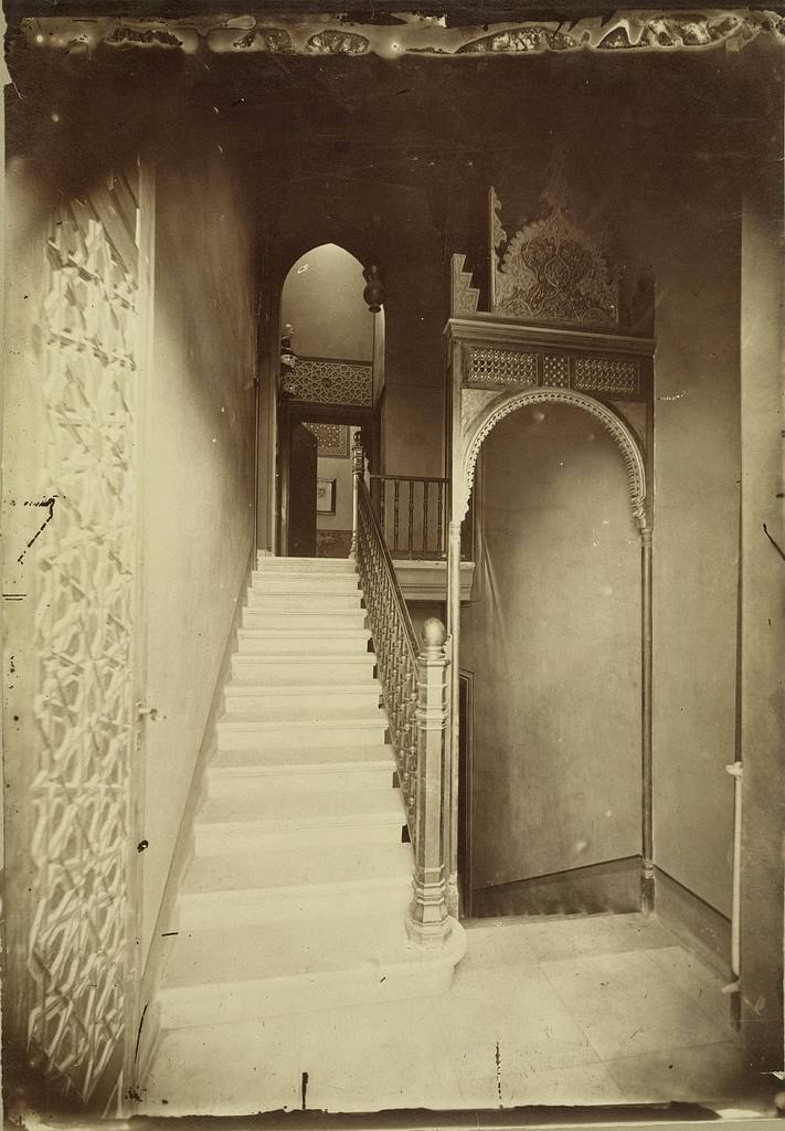 #98 Cairo. Egyptian Home (Interior, Staircase), 1865.
