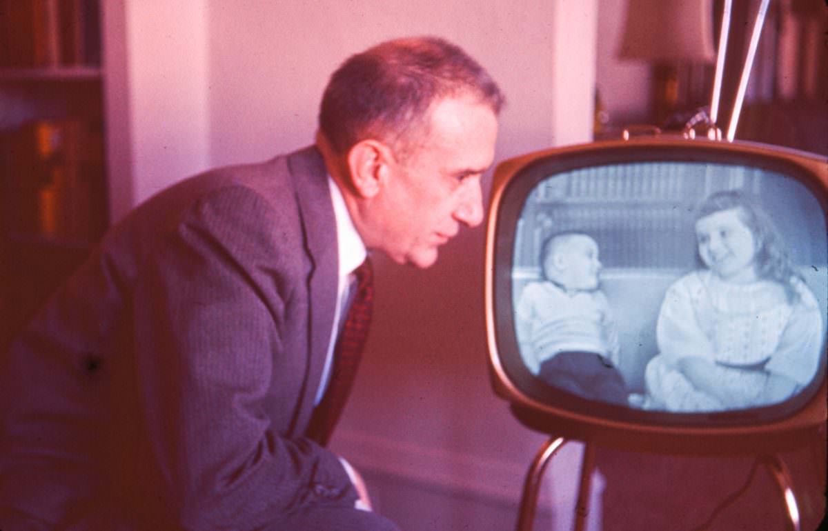 #19 Bill watching TV, January 10, 1958