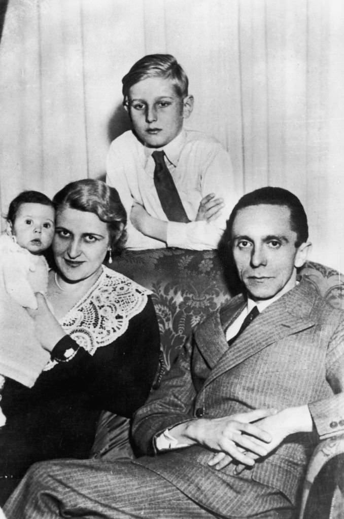 #47 Joseph Goebbels with his wife Magda, their first child, Helga Susanne, and Magda Goebbels’ son by her first marriage, Harald Quandt, 12th March 1933.