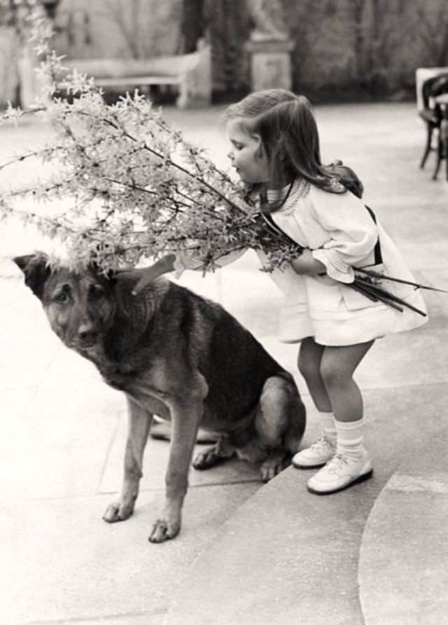 #6 Helga with Prinz, Hitler’s dog.