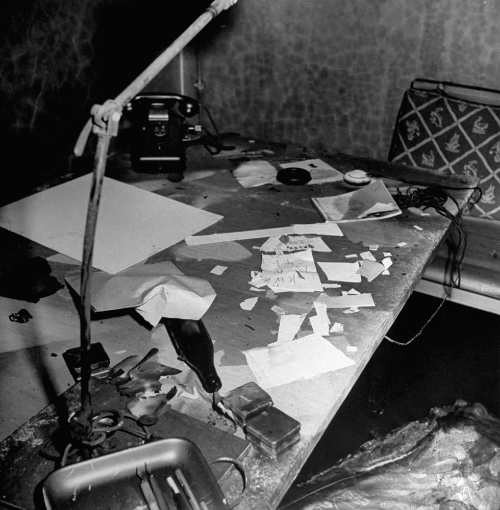 #8 Desk inside Adolf Hitler’s bunker, Berlin, 1945.