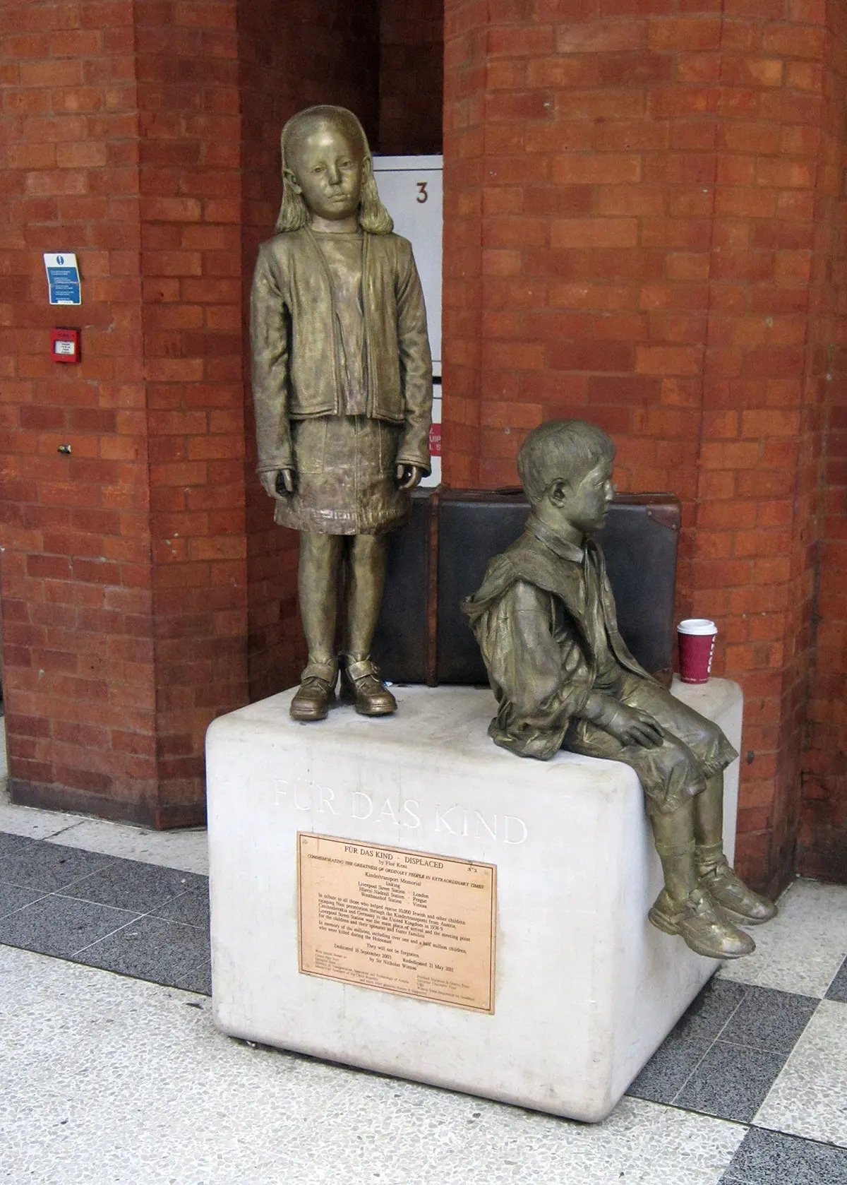 #30 Flor Kent’s memorial at Liverpool Street station, relocated to the station’s concourse in 2011.