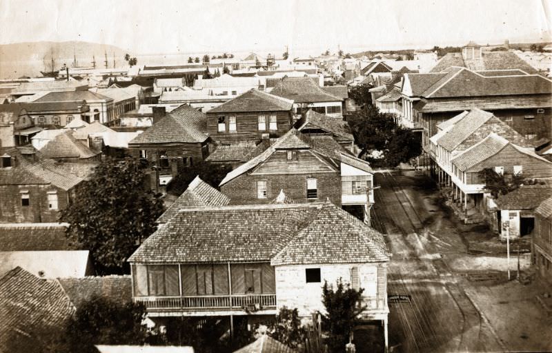 #40 Harbour Street looking west, Kingston, Jamaica, 1890