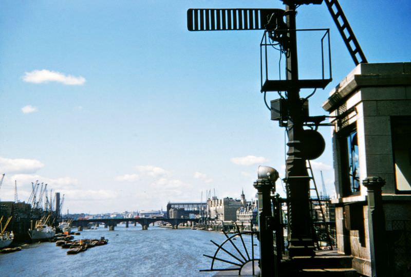#56 View of London Bridge from Tower Bridge, 1958