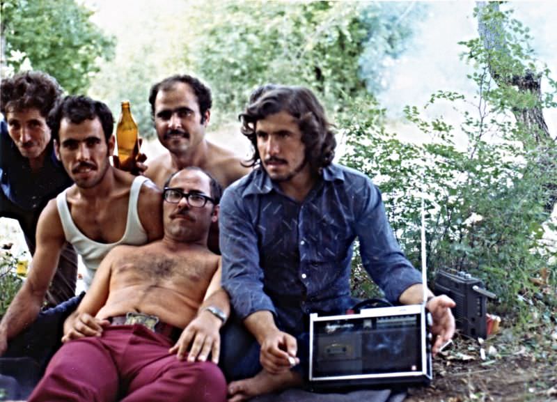 #16 Ali with brothers Fehim, Raif, Apti and uncle Emin, Polyanovo, Bulgaria, 1976