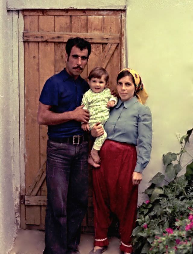 #23 Brother Fehim with his wife and daughter, Polyanovo, Bulgaria, 1976
