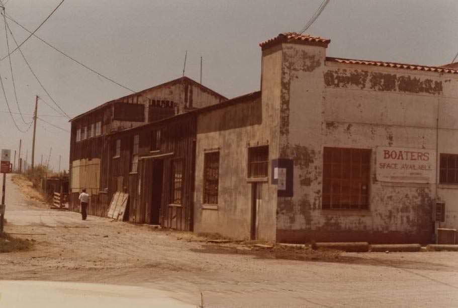 #68 The old Bayside Canning Company building, after it became boat storage, 1978